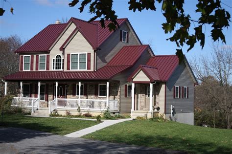 house with alamo colored metal roof|red metal roof colors.